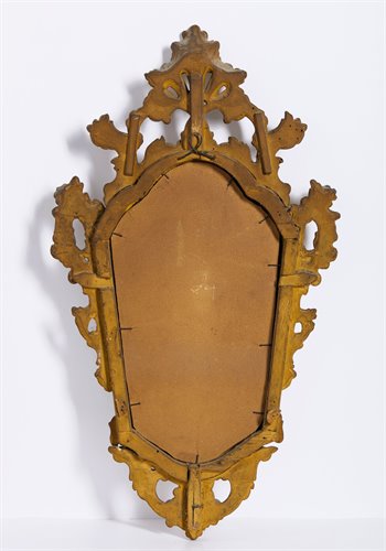 Paire de petits miroirs dorés avec abat-jour